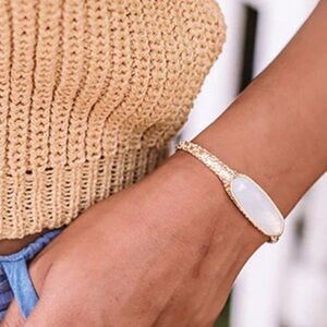 BNIB Authentic/Signed Kendra Scott GOLD Layla Cuff Bracelet in OPALITE ILLUSION